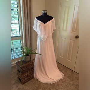 Brand new, never worn long, pink Prom /Bridesmaid dress. Size 12-14